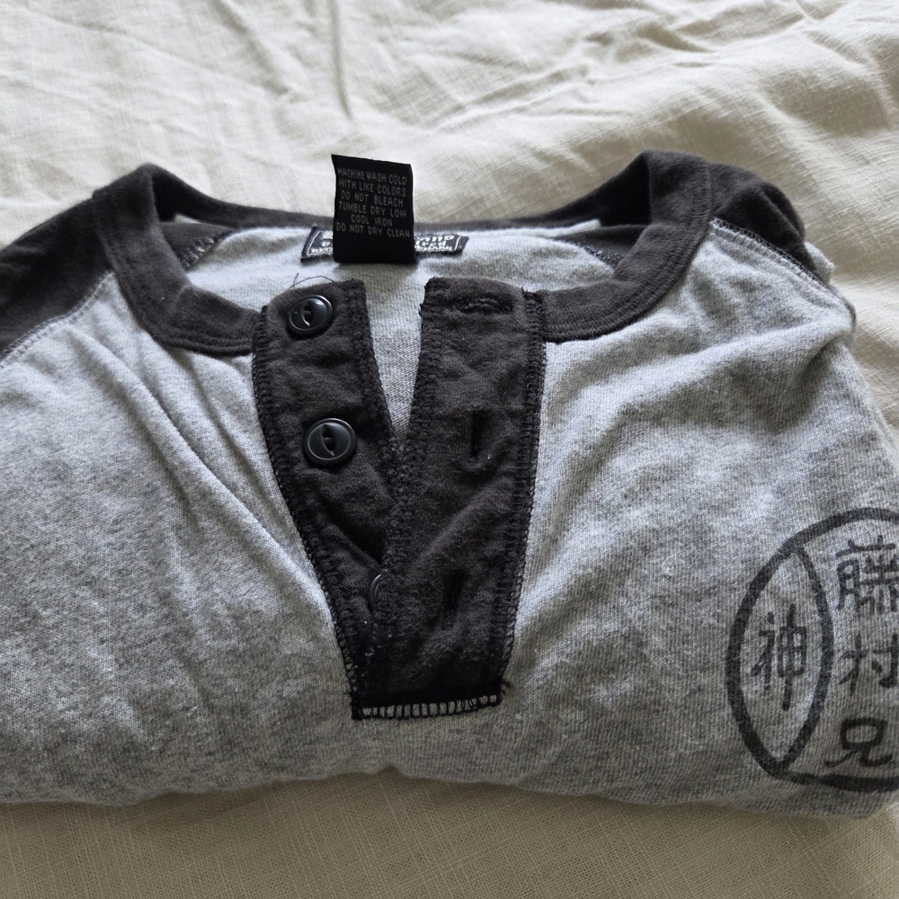 Gray Graphic Baseball Tee